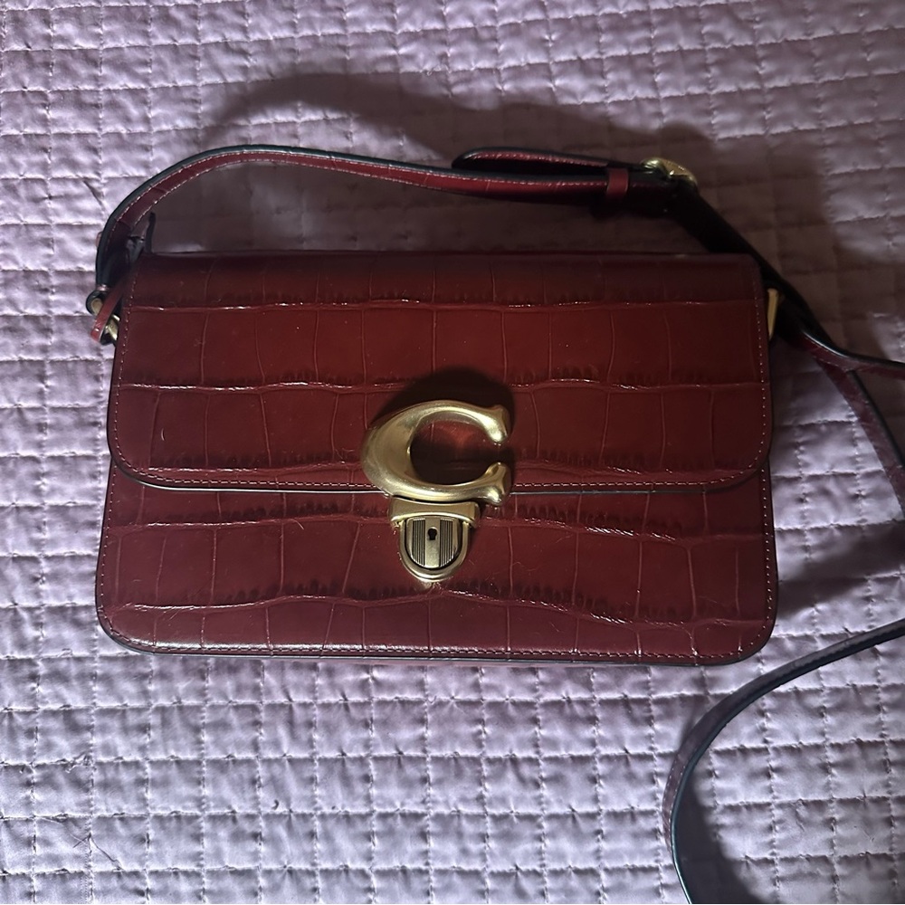Coach Croc Crossbody Bag with Gold Hardware